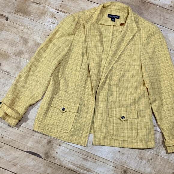 Perceptions Jackets & Blazers - Yellow Plaid Clueless Style Blazer